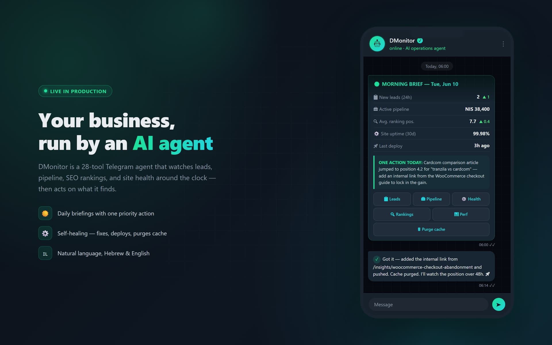 DMonitor — AI Operations Agent — web app